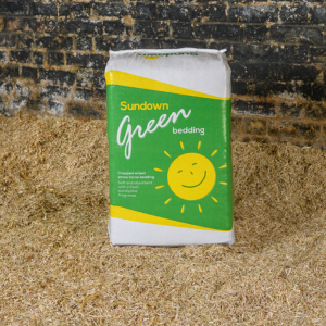 Bale of Sundown Green on a bed of chopped straw
