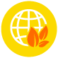 Globe and leaves icon