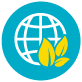 globe and leaves icon