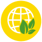 Globe and leaves icon